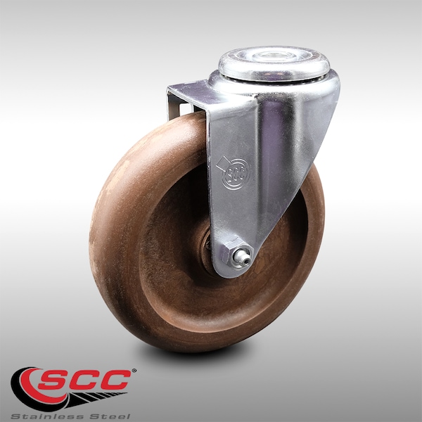 4 Inch SS High Temp Glass Filled Nylon Wheel Swivel Bolt Hole Caster SCC